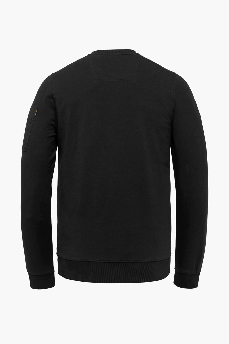 Zwart sweatshirt van Pme Legend, met een zak op de mouw, achterzijde.
