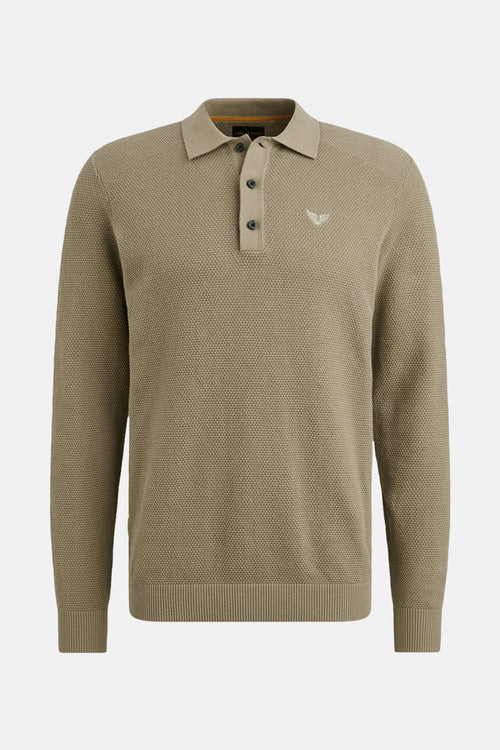 Polo met lange mouwen - Kaki