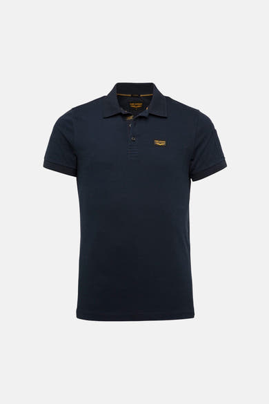 Polo bleu par Pme Legend avec logo brodé sur la poitrine et patte de boutonnage.
