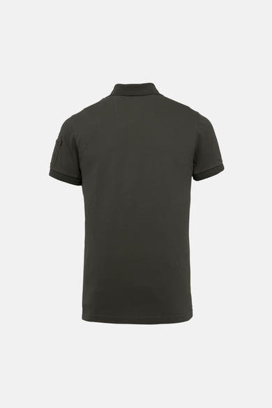 Polo gris de Pme Legend, avec poche sur la manche et coupe classique, vue de dos.
