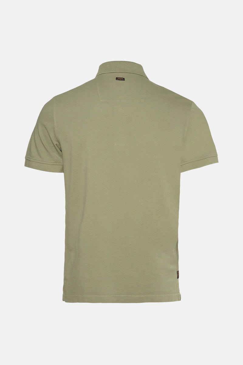Groen poloshirt met korte mouwen van PME Legend, met een klein geborduurd logo op de borst.