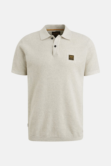 Beige poloshirt met korte mouwen van PME Legend, met een zichtbare mesh-textuur.