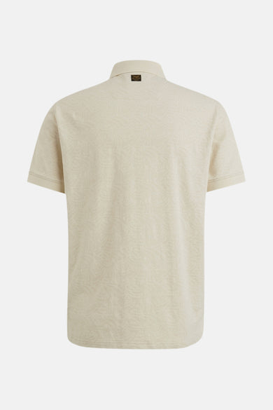 Polo beige à manches courtes de PME Legend, avec un motif subtil.
