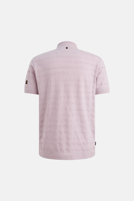 Polo violet PME Legend, avec motif texturé et petit logo sur la manche.