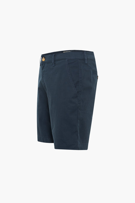 Blauwe bermuda van PRIVATE BLUE, met een zijzak en knoopsluiting.