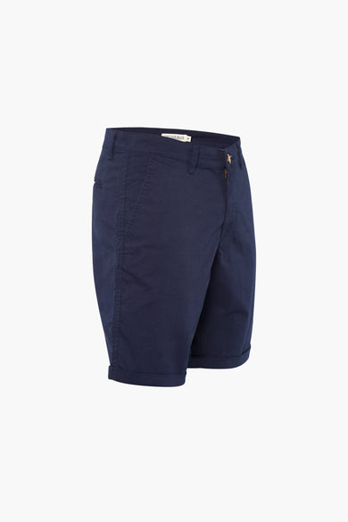Bermuda blauw van PRIVATE BLUE, moderne snit met genaaidde oord.
