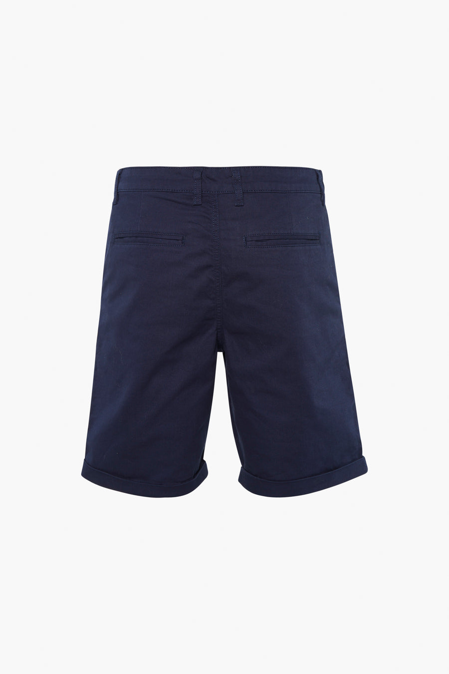Bermuda blauw van PRIVATE BLUE, met gekantelde achterpockets en gerolde kanten.