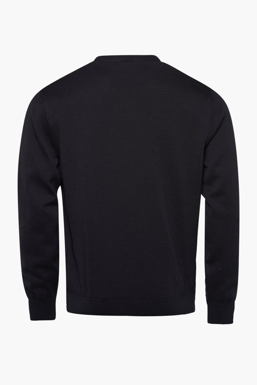 Pull col V Noir - PRIVATE BLUE