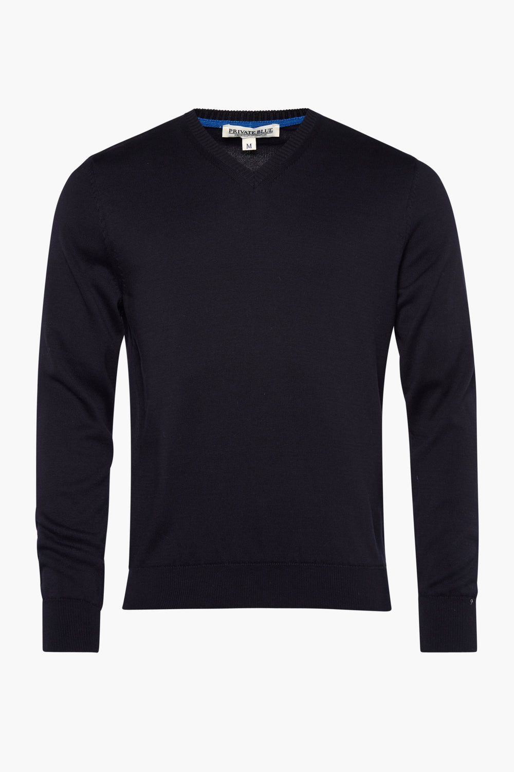 Pull col V Noir - PRIVATE BLUE