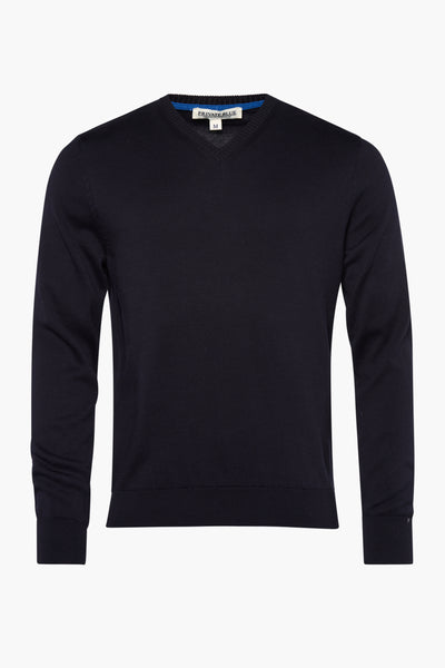 Pull col V Noir - PRIVATE BLUE