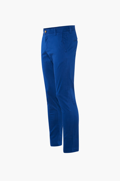 Chino bleu de PRIVATE BLUE, avec une coupe ajustée et une texture en coton.