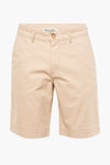 Korte beige canvas short van PRIVATE BLUE, rechte pasvorm en gestikte zomen.