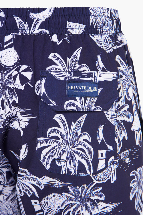 Heren tops beachwear zwemshort Bleu - PRIVATE BLUE
