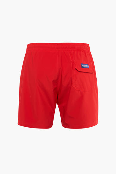 Short de bain rouge de Private Blue, avec une poche arrière plaquée.