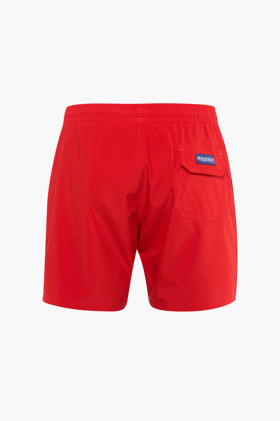 Short de bain rouge de Private Blue, avec une poche arrière plaquée.
