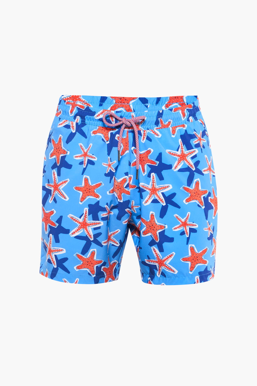 Short de bain multicolore de PRIVATE BLUE, avec motif étoile de mer rouge.