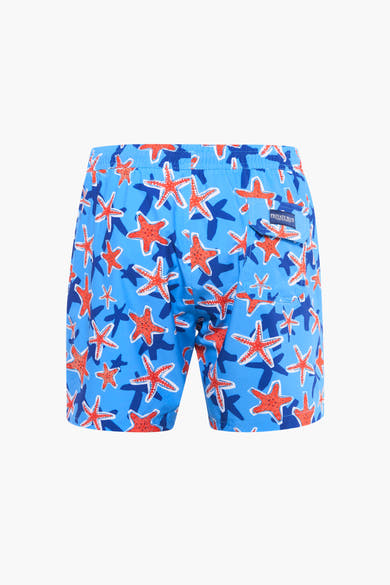 Short de bain multicolore de PRIVATE BLUE avec motif étoiles de mer contrastées.