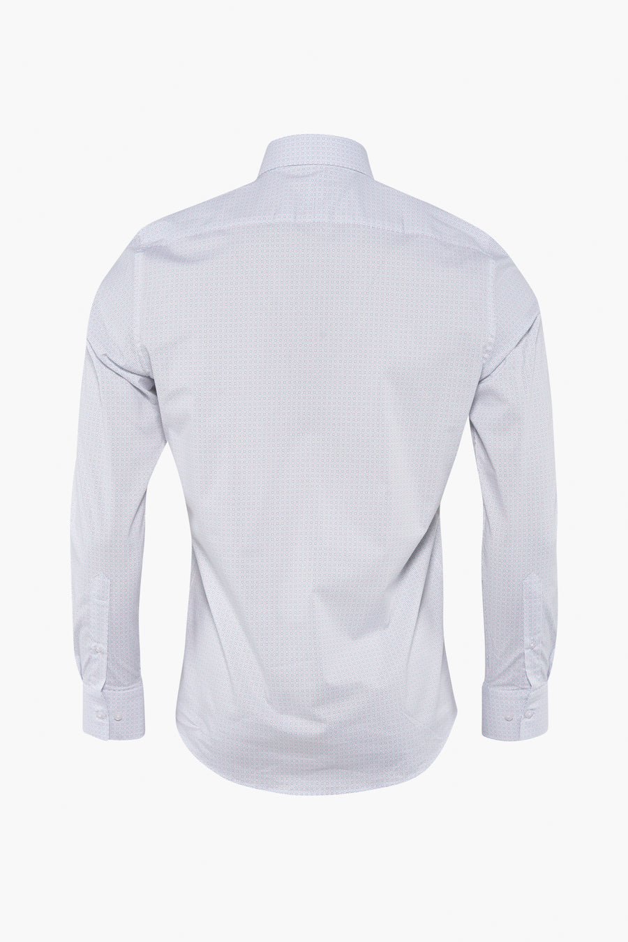 Groen overhemd met lange mouwen van PRIVATE BLUE, met discreet patroon en nette pasvorm, achterzijde.