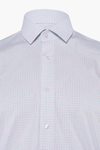 Chemise à manches longues verte de PRIVATE BLUE, à motifs géométriques et boutonnée.