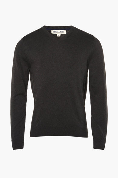 Pull col V Gris - PRIVATE BLUE