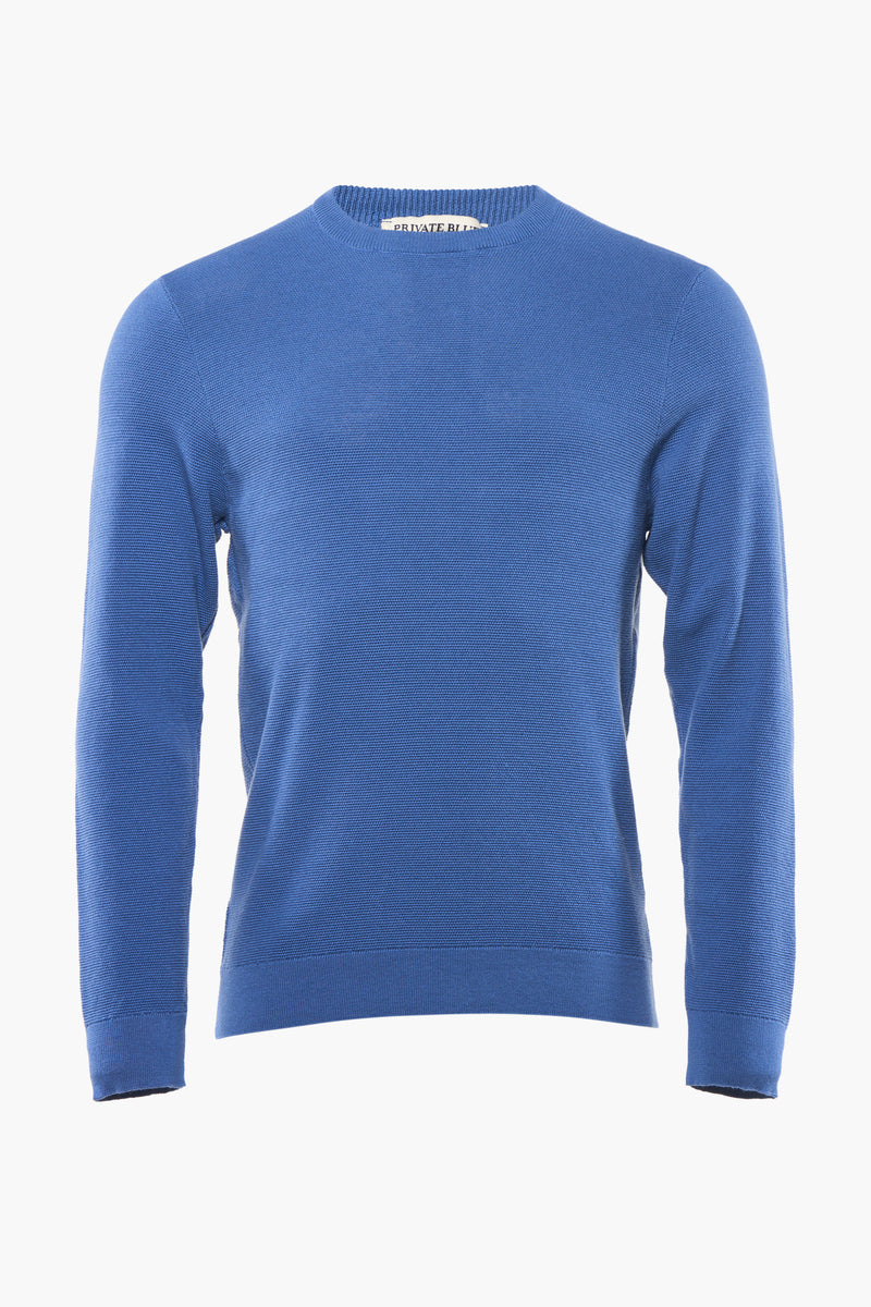 Pull col rond Bleu - PRIVATE BLUE