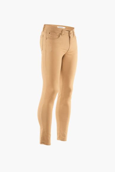 Pantalon coloré beige de Private Blue, coupe slim avec poches avant et arrière.