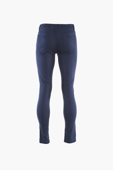 Pantalon coloré bleu de PRIVATE BLUE, vue arrière, avec poches arrière et coupe moulante.
