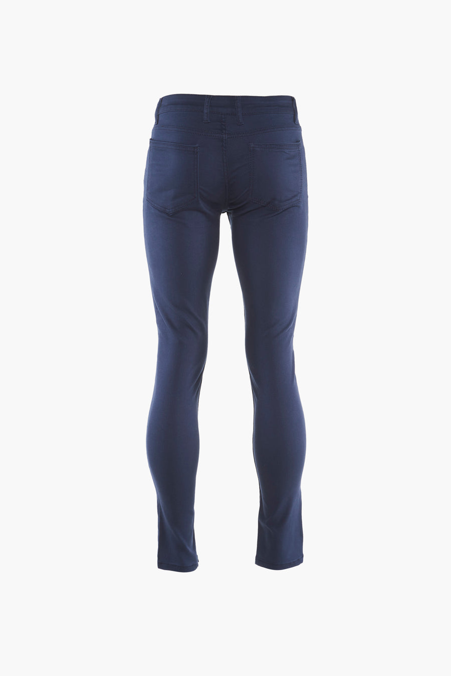 Pantalon coloré bleu de PRIVATE BLUE, vue arrière, avec poches arrière et coupe moulante.