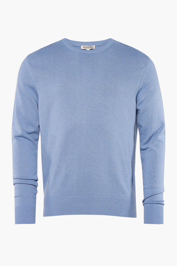 Pull col rond Bleu - PRIVATE BLUE