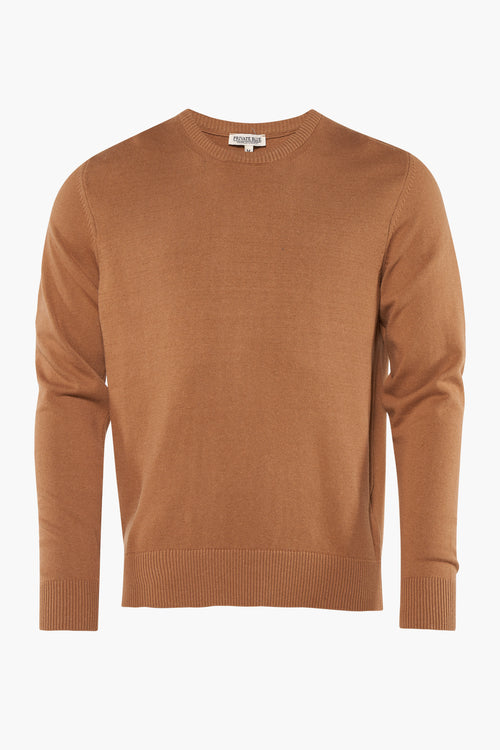 Pull col rond Brun - PRIVATE BLUE
