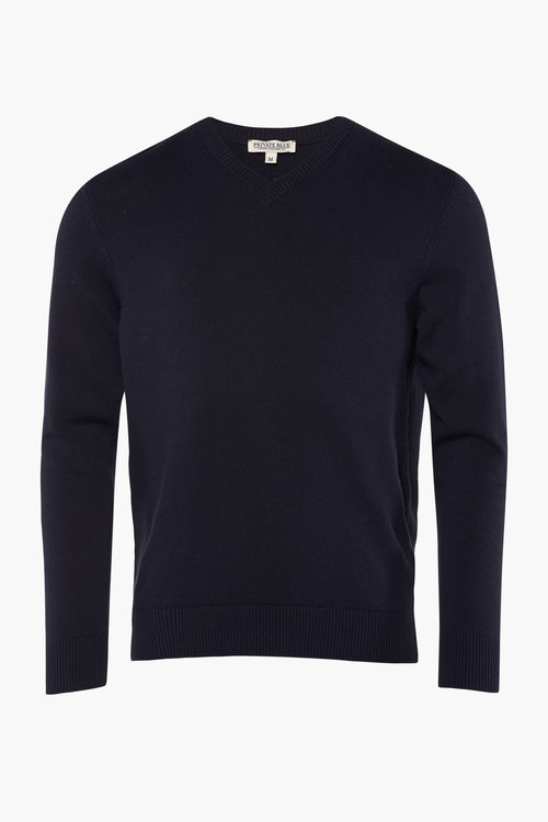 Trui met V-hals Blauw - PRIVATE BLUE