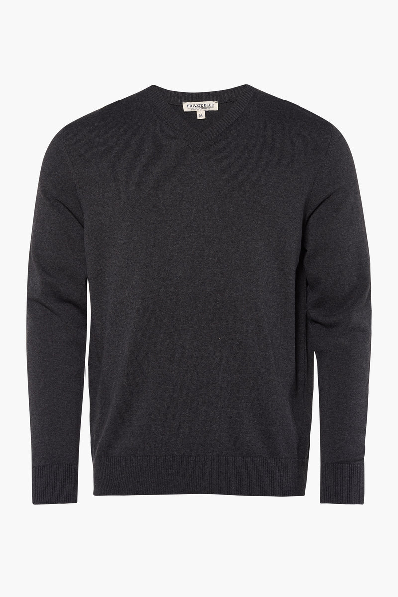 Pull col V Gris - PRIVATE BLUE