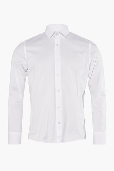Chemise à manches longues blanche de PRIVATE BLUE, avec boutons sur le devant.