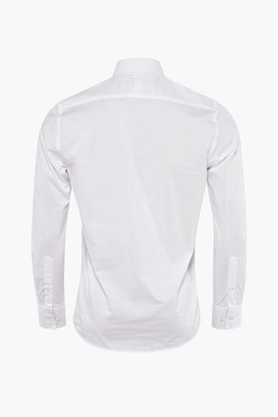 Chemise à manches longues blanche de Private Blue, vue de dos, avec boutons aux poignets et coupe ajustée.