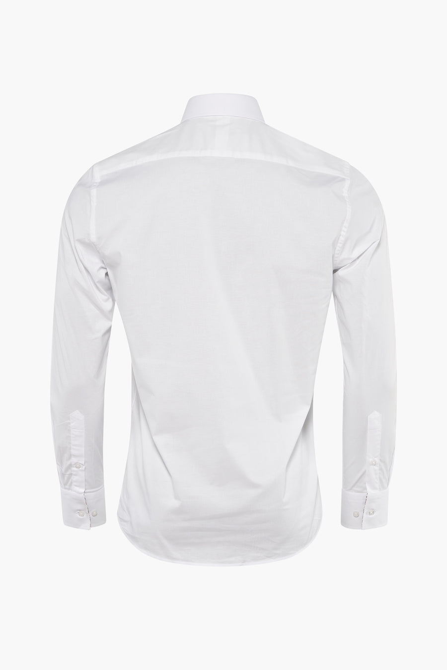 Chemise à manches longues blanche de Private Blue, vue de dos, avec boutons aux poignets et coupe ajustée.