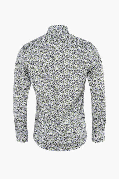Multikleuren overhemd met lange mouwen van PRIVATE BLUE, met bloemenpatroon op een witte achtergrond.
