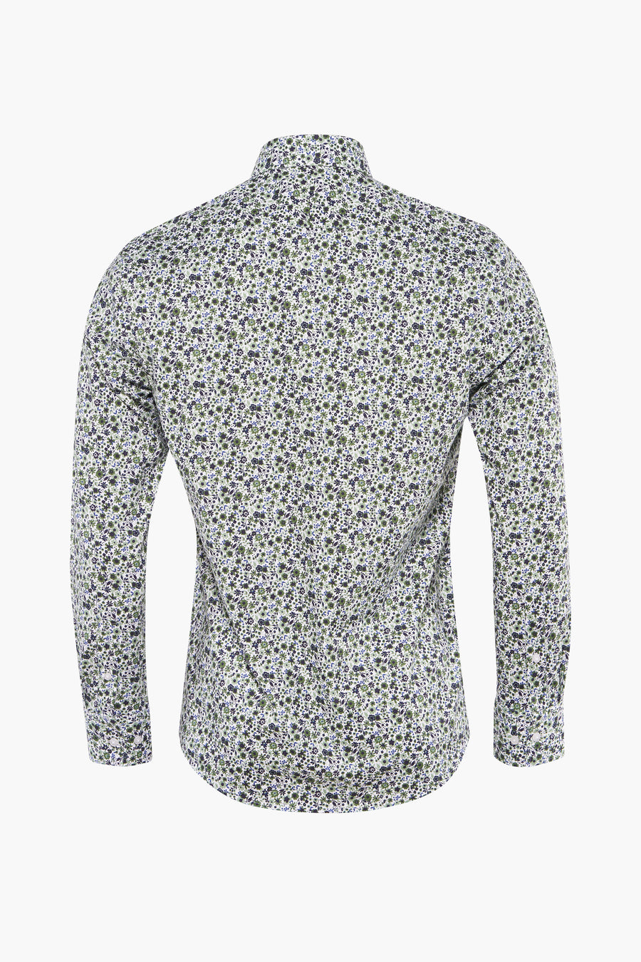 Multikleuren overhemd met lange mouwen van PRIVATE BLUE, met bloemenpatroon op een witte achtergrond.
