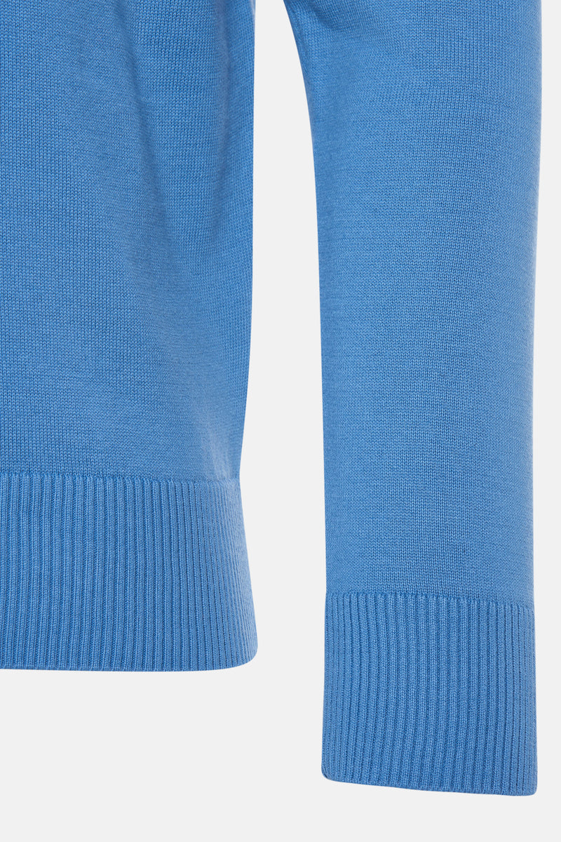 Pull met V-hals - blauw