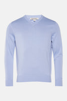 Pull met V-hals - Lichtblauw