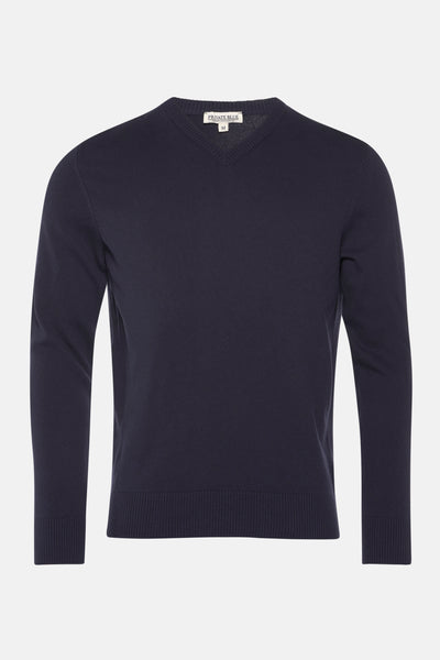 Pull col V Bleu - PRIVATE BLUE