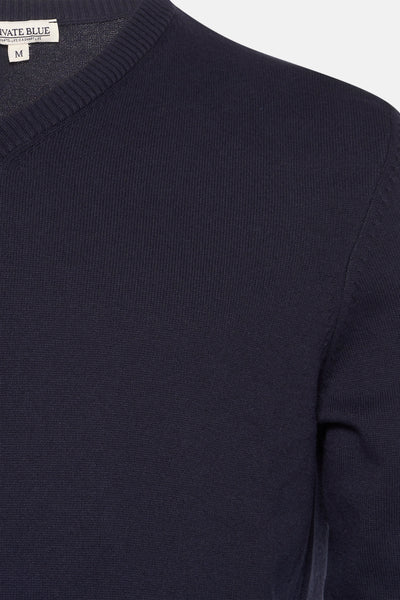 Pull col V Bleu - PRIVATE BLUE
