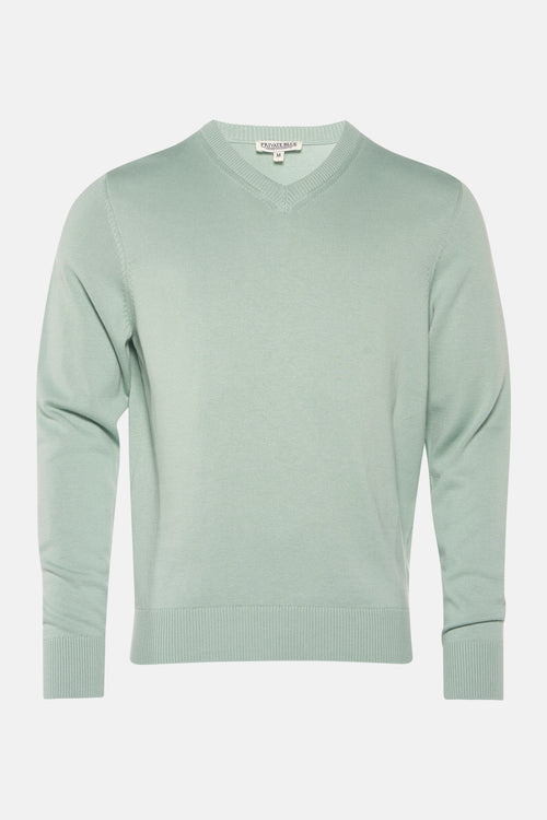 Trui met V-hals Groen - PRIVATE BLUE