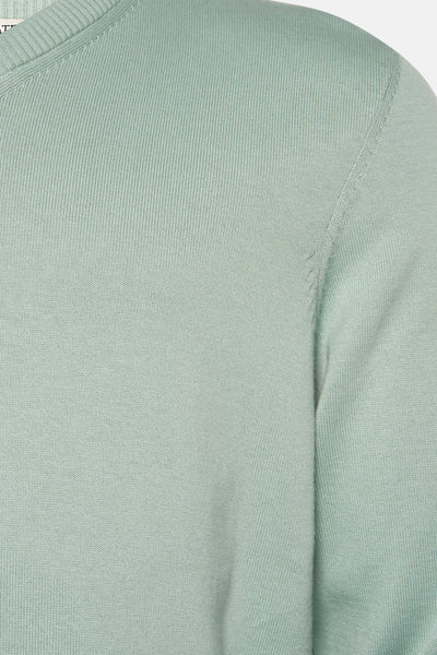 Pull col V Vert - PRIVATE BLUE