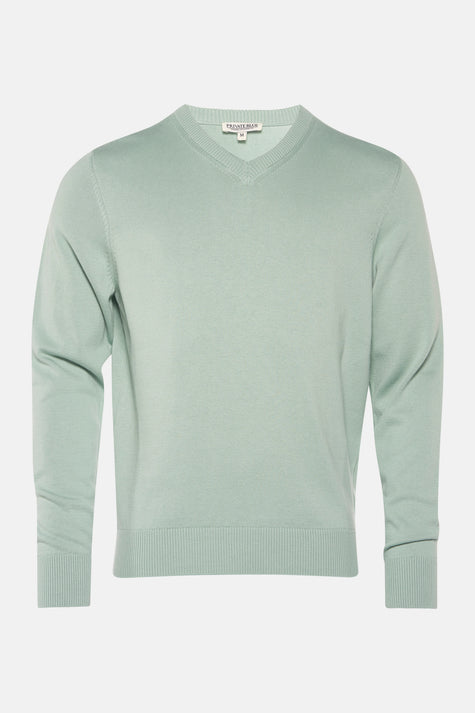 Pull col V Vert - PRIVATE BLUE