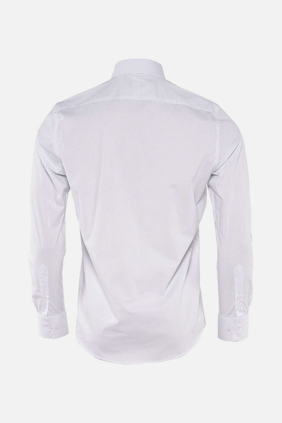 Chemise à manches longues multicolore de PRIVATE BLUE, rayures verticales subtiles, vue arrière.
