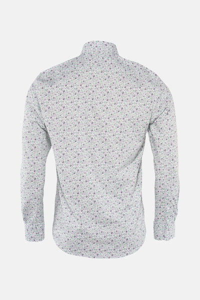 Multicoloree-shirt met lange mouwen van PRIVATE BLUE met een bloemmotief over de gehele oppervlakte, rugweergave.