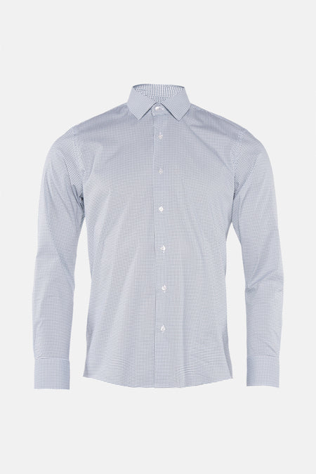 Multikleurig overhemd met lange mouwen van PRIVATE BLUE met een minimalistisch ruitpatroon en witte knopen.