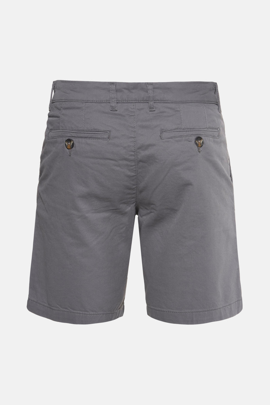 Short bleu clair de PRIVATE BLUE, avec poches boutonnées à l'arrière, vue de dos.
