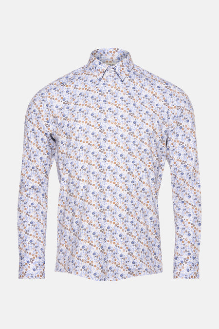 Multikleuren overhemd met lange mouwen van PRIVATE BLUE met een ingewikkeld bloemenpatroon en elegante details.