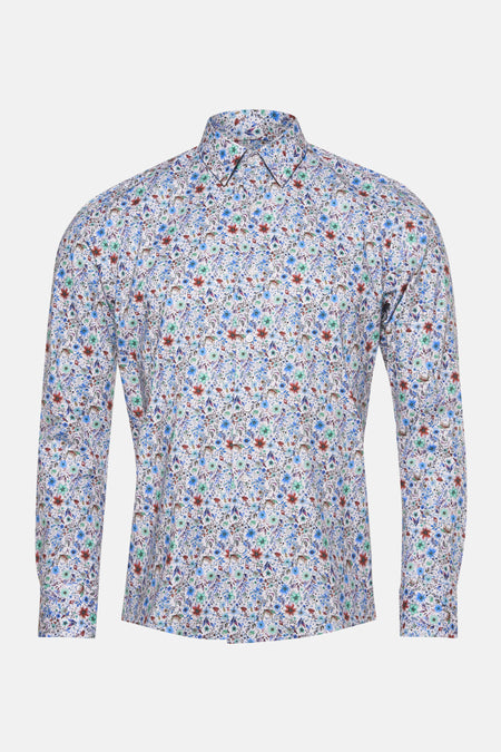 Multikleurig overhemd met lange mouwen van PRIVATE BLUE, met een all-over bloemenprint.